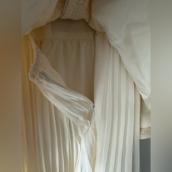 Self Portrait Cream Sequin Boucle Tailored Midi Dress - Picture 10 of 12